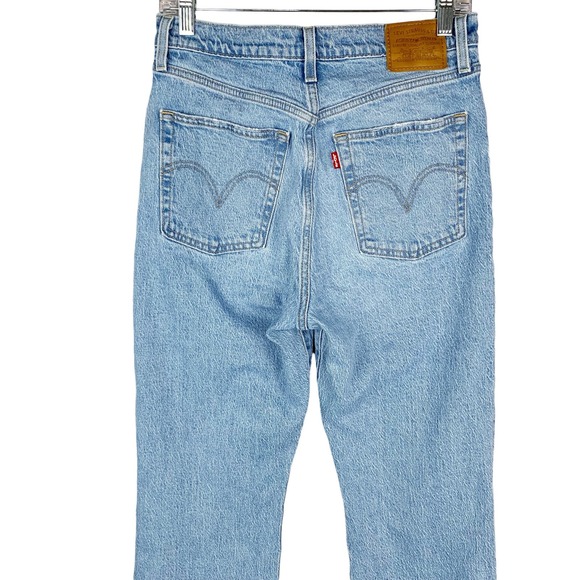 Levi's Ribcage Boot Cut Jeans Premium Distressed Edges Button Fly Women's 29 - Picture 10 of 13